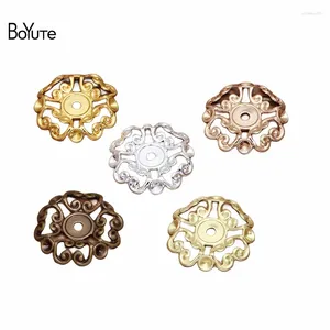 Charms BoYuTe (50 unids/lote) 23MM filigrana flor encanto venta al por mayor Material de latón accesorios DIY hechos a mano