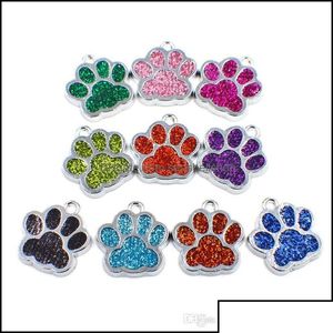 Charms Charms Bijoux Résultats Composants 50pcs Hc358 Bling Émail Chat Chien / Ours Patte Empreintes Suspendre Pendentif Fit Rotatif Porte-clés Keyri Otjvr