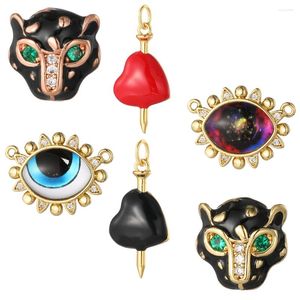 Charmes mignon Punk léopard une flèche percer le coeur pour la fabrication de bijoux fournitures Goth couleur or bricolage boucle d'oreille collier Hip Hop Rock