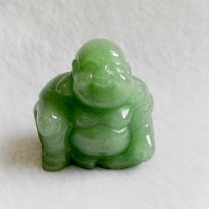 Charms Véritable Jade Asiatique Sculpté Sourire Bouddha Statue Bijoux Cadeau De Noël