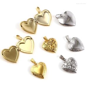 Charms PC Heart Series Colgantes Imagen de acero inoxidable Po Frame Locket Multicolor Can Open AccessoriesCharms