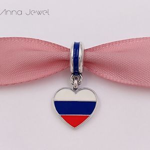 Charms Beads Pearl para joyas que hacen la bandera de corazón de Rusia Pandora 925 Pulsera de tobillo de mano plateada Mujeres de brazaletes Men Bead Collar Collar Regalos de cumpleaños 791549enmx