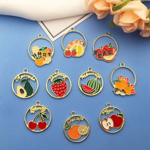 Pendentif à breloques pour porte-clés collier bracelet boucles d'oreilles fournitures de fabrication de bijoux fruits ronds résultats de fraise composants accessoires cadeau de noël en gros