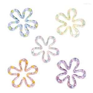 Breloques résine cinq pétales fleur perles en vrac Double face pendentif à breloque bricolage accessoires colliers boucle d'oreille fabrication de bijoux