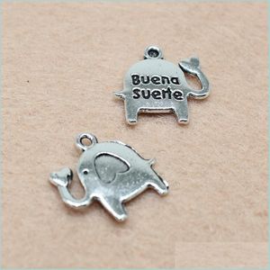 Charms Rétro Alliage Pendentif Slide Charms Charme Double Face Anglais Accessoire Bébé Éléphant Bracelet Accessoires Bijoux Ornements 0 07 Dhghr