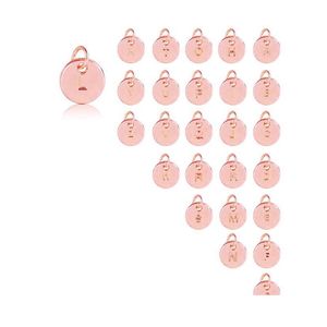 Charms Simple 26 Lettres Az Initiale Ronde En Alliage De Métal Charme Pendentif Pour Bracelet Bricolage Fabrication De Bijoux Accessoires Cadeaux Drop Delivery Dhphn