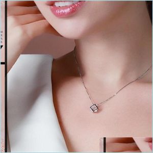 Encantos Colgantes cuadrados para collar Encantos Fabricación de joyas Moda Mujer Amor Ventana Cubo mágico Collares Adornos Regalo 1 7Tm K2B Dr Dhjrd