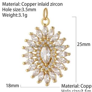 Dijes de moda corazón pajarita Pave Cz Diy colgante collar para fabricación de joyas accesorios de cobre pendientes hechos a mano pulsera gota Dhosi