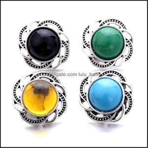 Charms Vintage Snap Button Femmes Bijoux Conclusions Acrylique 18Mm Métal Snaps Boutons Diy Bracelet Bijoux En Gros Drop Delivery Com Dhqzs