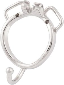 Chastetity Cage Fermed Base Ring Ractable CELaire de conception ergonomique Bague de base de cage avec un crochet de séparation Appareil de chasité pour hommes en acier inoxydable