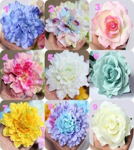 Suministros de boda de flores artificiales baratas de 10 cm Decoraciones hechas a mano de una sola flor colorida 1997699