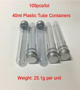 Flacons de vapoteur de 40ml, 100 pièces, bon marché, couvercles en aluminium de 55 pouces de long, Tubes en plastique, pots de cire dans le monde entier, 5204633