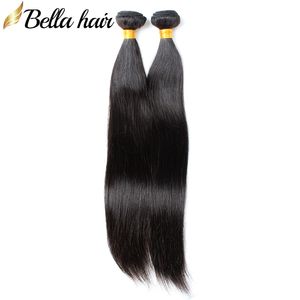 Tissage en lot brésilien naturel non traité, Extension de trame de cheveux vierges lisses, 12 à 30 pouces, 2 pièces, livraison directe DHL BellaHair