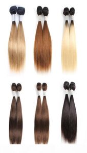Couleur pas cher Human Hair tisal packs ombre Blonde brun brun court bob 1012 pouces 2 4 packs Set Malaysian Hair Remy Hair Ext9258485