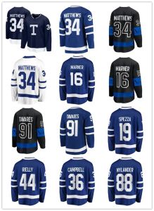 Barato PERSONALIZADO Hombres mujeres Toronto Maple''Leafs''Hockey Jerseys Auston Matthews 34 Marner 16 John Tavares 91 Nylander 88 Rielly 44 Campbell 36