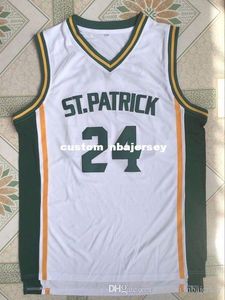 Pas cher personnalisé Kyrie Irving # 24 HS St. Patrick Basketball Jersey Blanc Cousu Personnalisez n'importe quel nom de numéro HOMMES FEMMES JEUNESSE XS-5XL