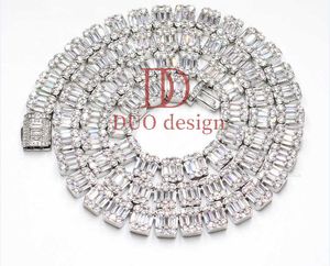 Cadenas de tenis de diamantes y oro plateado a precio de fábrica barato para hombres y mujeres, collares de cadena con hielo de moissanita