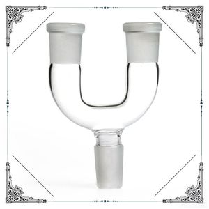 Adaptador de vidrio barato 14 mm 18 mm macho a doble hembra convertidor de vidrio mixto tamaños para fumar vidrio bong accesorios envío gratis