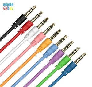 Barato buen regalo Cable auxiliar Cable de audio macho a macho Audio para automóvil colorido Conector Jack de 3,5 mm Cable auxiliar para auriculares MP3 Desechable 300pc7993926