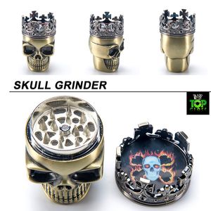 Molinillo de hierbas de metal barato 3 partes Accesorios para fumar a base de hierbas secas Molinillos de tabaco de aleación de zinc con estilo de calavera para bongs de vidrio envío gratis