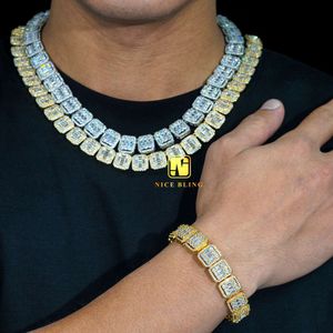 Collier plaqué or 18 carats, bijoux Hip Hop en laiton, Baguette de 13mm, diamant Cz, bracelet cubain pour hommes, prix bon marché
