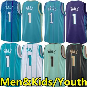 Cheap en gros dropshipping hommes jeunes enfants 1 melo lalo lame Balle de basket-ball jerseys de la ville porter le gilet 75e anniversaire