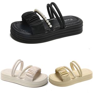 Envío gratis zapatos de sandalias para mujeres más baratas tacones bajos planos sólidos blancos blancos zapatillas tobogán para mujeres zapatos de verano gai
