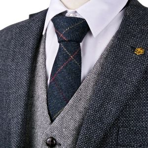 À carreaux chevrons Tweed solide bleu marine marron Camel gris gris Beige 2.76 laine hommes cravates cravates formel décontracté 240314