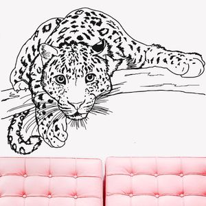 Calcomanías de pared de guepardo pegatina Animal leopardo calcomanía vinilo arte dormitorio sala de estar decoración autoadhesiva habitación de los niños D753 201130