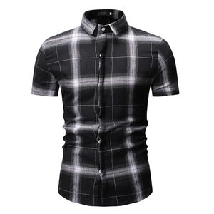 Chemise Homme 2019 nouvelles chemises à carreaux hommes mode à manches courtes été décontracté hommes Chemise Camisa Masculina hommes chemises habillées