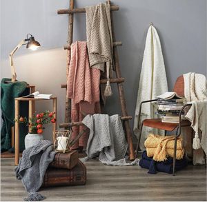 Mantas nórdicas de chenilla para el hogar, accesorios de diseñador, funda de sofá de punto, manta de decoración suave para el hogar