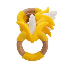 CHENKAI 10PCS Une bijoux de dents en silicone en forme de banane en forme de banane Banana Banana Fruit Brosse de dents bricolage Collier Bijoux Clip