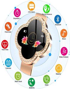 Chenxi S6 Fitness Tracker Femmes Smart Watch Gold Ladies Smartwatch IP67 Bracelet imperméable Moniteur de fréquence cardiaque sport Q056478397