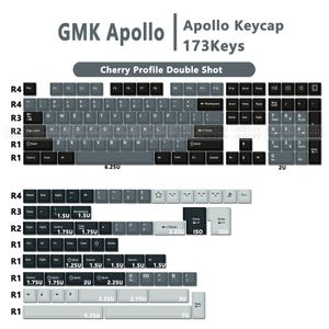 Cherry Profile PBT 173 Capuchons de touches pour clavier mécanique Gris Double Shot GMK Apollo Keycap pour MX Switch GK61 Anne Pro 2