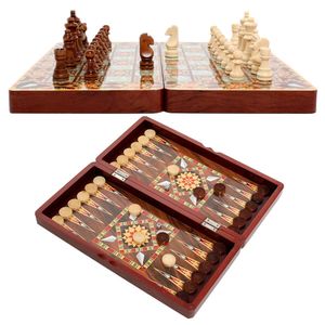 Schaakspellen 15 in houten schaaksets Dammen Backgammon 3 IN 1 Bordspeltafel Draagbaar Reizen Educatief speelgoed voor kinderen Opvouwbaar schaakbord 231215