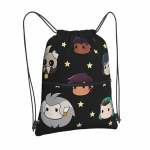 Chibi Owl House Bolsas con cordón Mochilas Bolsa de tela Niños Mujer pequeña Estudiante Cuet Carto Viaje Ligero Animati Color 18DZ #