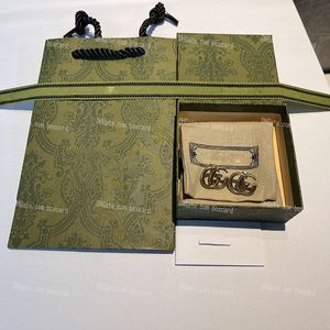 Шикарные серьги-подвески из 18-каратного золота с буквами и подарочной коробкой, классические медные серьги-гвоздики для женщин