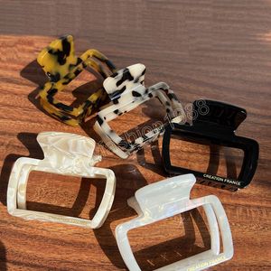 Chic Square Acétate Hair Claw Leopard Print Coils Clips Hairpins Barrets Headswear For Women Girls Hair Accessories Wholesale