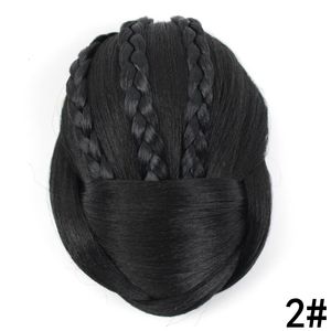 Chignons JOY BEAUTY Noir Couleurs 12 cm de Long Pièce de Cheveux Synthétiques Tressé Chignon Clip Dans Chignon Haute Température Fibre Donut Rouleau De Cheveux 230504