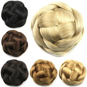 Chignons Soowee 6 colores Pinza de pelo sintético en moño trenzado Moño de pelo de punto Donut Roller Postizos Accesorios para el cabello para mujeres 230613