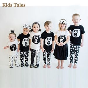 T-shirts pour enfants pour filles et garçons pour les vêtements d'été pour les enfants FIT 2-7 ans enfants mignon t-shirt Tops Coût en gros 3pcs / 1Lot