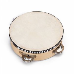 Tambourin jouet pour enfants avec bois et cuir 6 