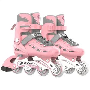 Enfants adultes patins à roulettes réglables chaussures Patins ensemble complet enfants ligne droite patinage en ligne Combo ensemble 4 roues Flash baskets 240127