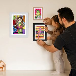 Enfants Art Cadre Magnétique Avant Ouvert pour Le Changement Affiche Po Dessin Peintures Photos Enfants Oeuvre De Stockage Affichage Cadeau 240318