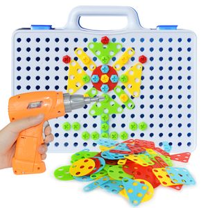 Children Electric Drill Nut Disassembly Match Tool Assembled Blocks Sets Educational Toys For Boys Building Design Gift