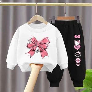 Children Girls Sethirt Sweatshirt Baby Girl Clothes Sweat Hoodie Enfants Clothing Set 2pcs Fashion Suits Toddler Cotton Long Manche Pants 240401