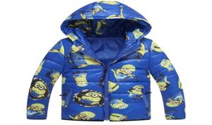 Chaquetas para niños minions Niños Niña abrigo de invierno 2017 Moda Bebé cartoo Abrigo cálido Abrigo con capucha de invierno para niños prendas de vestir exteriores para niños 4106839