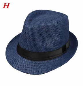 Enfants enfants été plage chapeau de paille Jazz Panama Trilby Fedora chapeau Gangster casquette en plein air respirant chapeaux filles garçons Sunhat XXFE61851551117