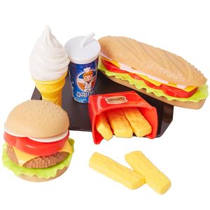 Enfants prétend la simulation alimentaire Toys Baby Play House Hamburger Dog Frenries Frises Kitchen Set Toys Fast Food Toys 220725