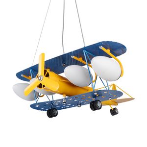 Chambre d'enfants Pendentif LED PENDANT Light Bleu Airplane Chandelier Children Room Lighting Boy Bedroom Cartoon Boys Boys Study Room Hanging Lamp D63